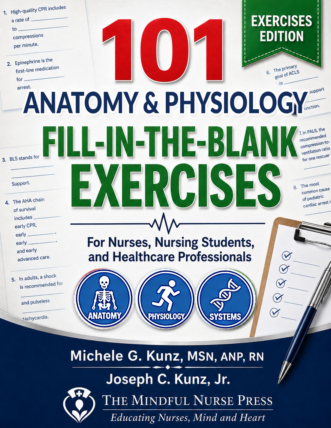 101 Anatomy and Physiology Fill-in-the-Blank Exercises book cover