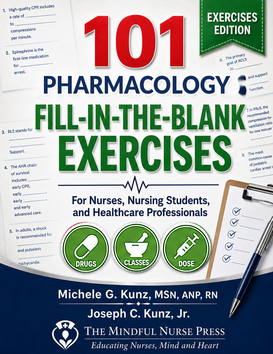 101 Pharmacology Fill-in-the-Blank Exercises book cover