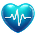 blue-heart-with-an-EKG-line-going-through-the-heart (C) 2024 Michele G. Kunz