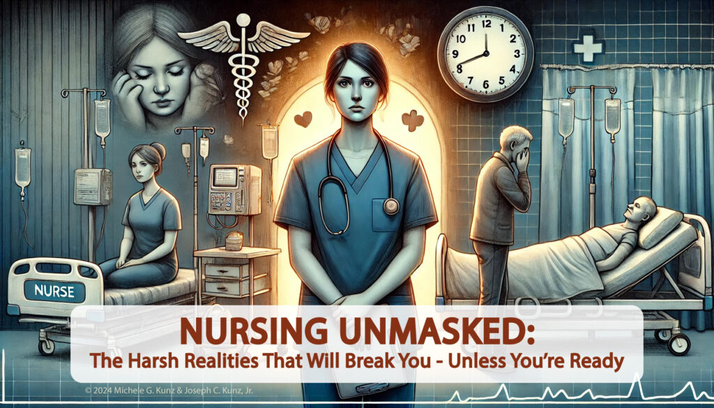 Nursing Unmasked: The Harsh Realities That Will Break You—Unless You’re Ready (C) 2024 Michele G. Kunz and Joseph C. Kunz, Jr.